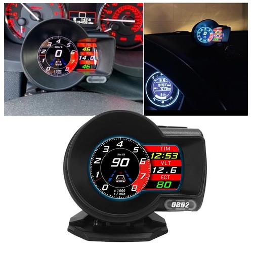 Multifunction LCD HUD Head Up Display Digital OBD2 EU-OBD RPM Speedometer - Picture 7 of 11