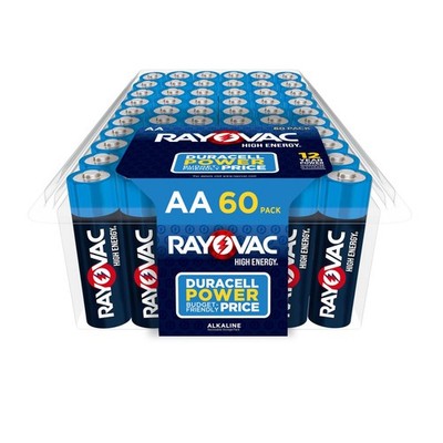 Rayovac AA Batteries, Double A Battery Alkaline, 60 Count AA, Multicolor