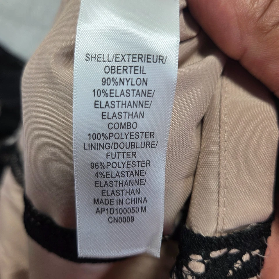 Adrianna Papell Black Lace Floral Dress Womens Size 16 Long Sleeve Round Neck - Image 4 of 4