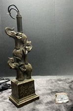 3 Stacked Elephants Sculptural Table Lamp