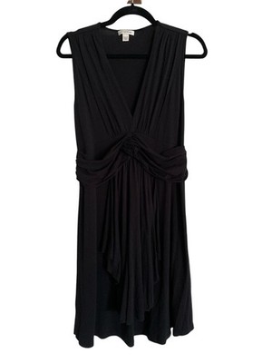 Boston Proper Black sleeveless knotted rose dress Size M