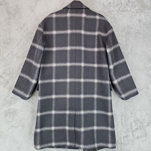 Madewell Haydon Coat Womens Size M Gray Windowpane Plaid Insuluxe Wool Cashmere - Picture 5 of 13