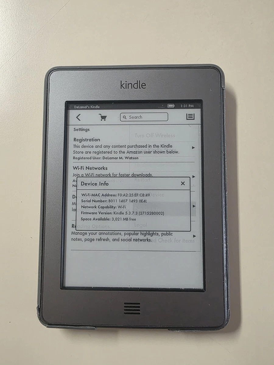 Amazon Kindle Touch 4th Generation Silver Tablets & eReaders for