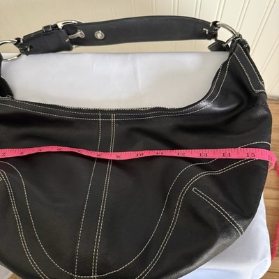 Coach Y2K Black Leather Slouchy Crescent Hobo Shoulder Bag Purse