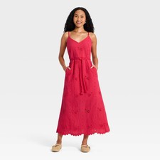 Women Crafted Midi Sundress - Universal Thread Red M
