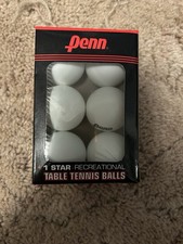 Penn 6-PK 40mm Table Tennis Balls White Ping Pong 1-Star Recreational Official