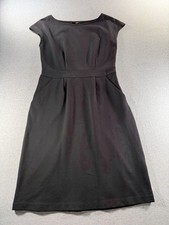 Quince Ultra Stretch Ponte Cap Sleeve Sheath Dress Black Women’s Small Pockets