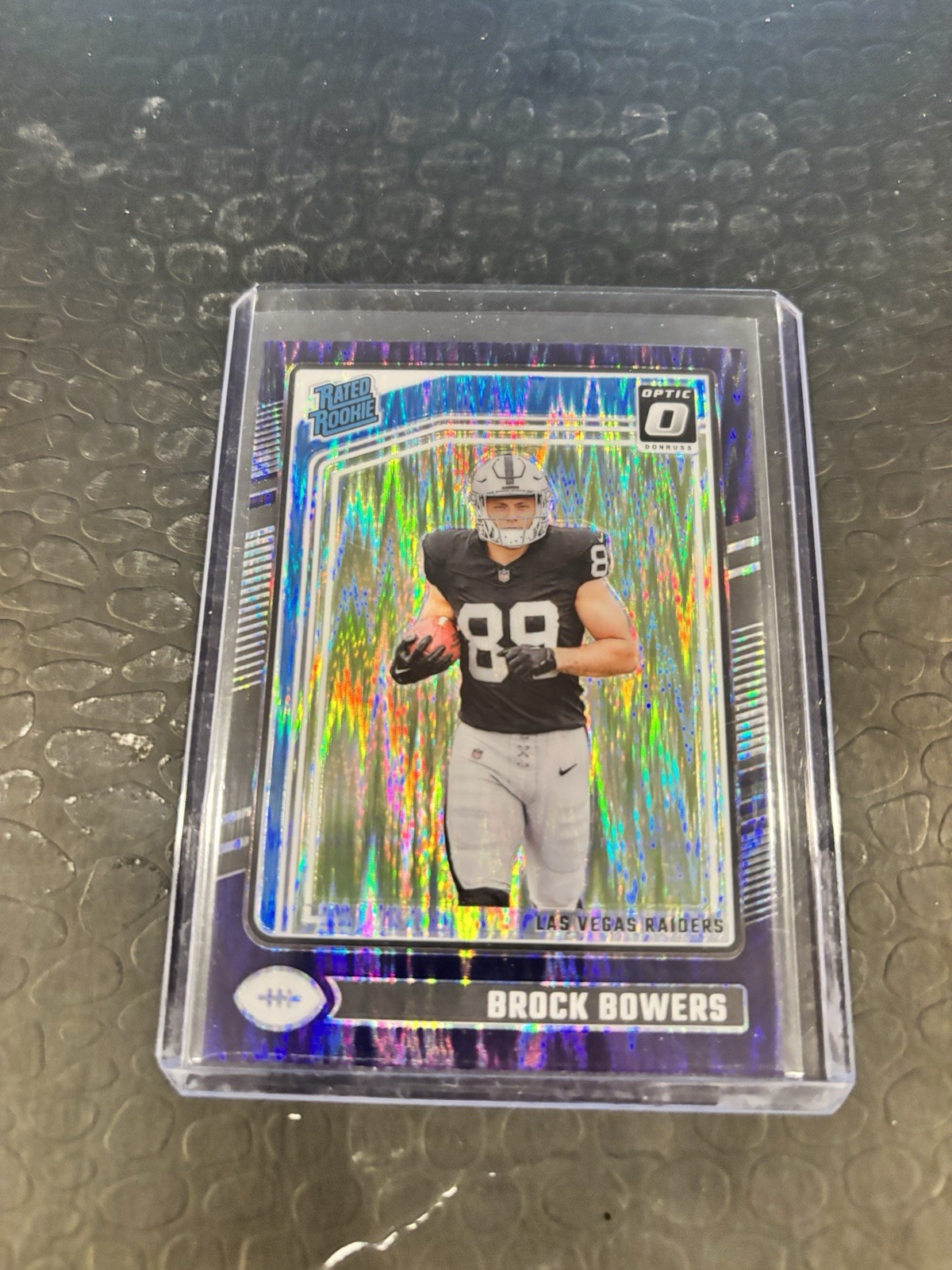 2024 Panini Donruss Optic - Rated Rookie Brock Bowers #215 Purple Shock Prizm  