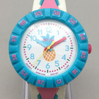 Flik Flak Swatch Kids Youth Watch Pineapple Up 34mm Swiss Made Blue New Battery
