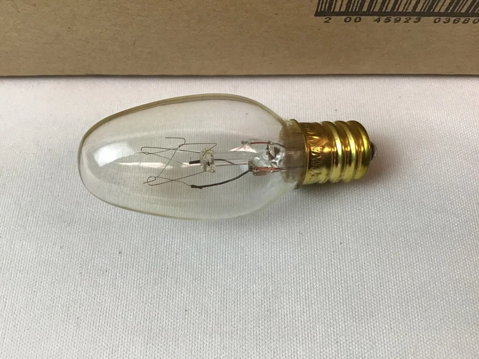 50 Ct. Satco S3680 120V Candelabra Base 4-Watt 4C7 Night Light Bulb, Clear NEW - Image 2 of 4