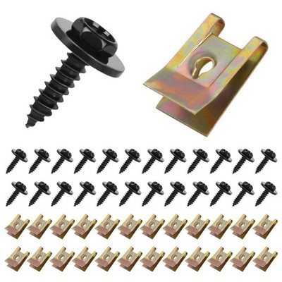 Blechmutter Set 48 Stück Edelstahl Karosserieschrauben Schnappmutter Clip