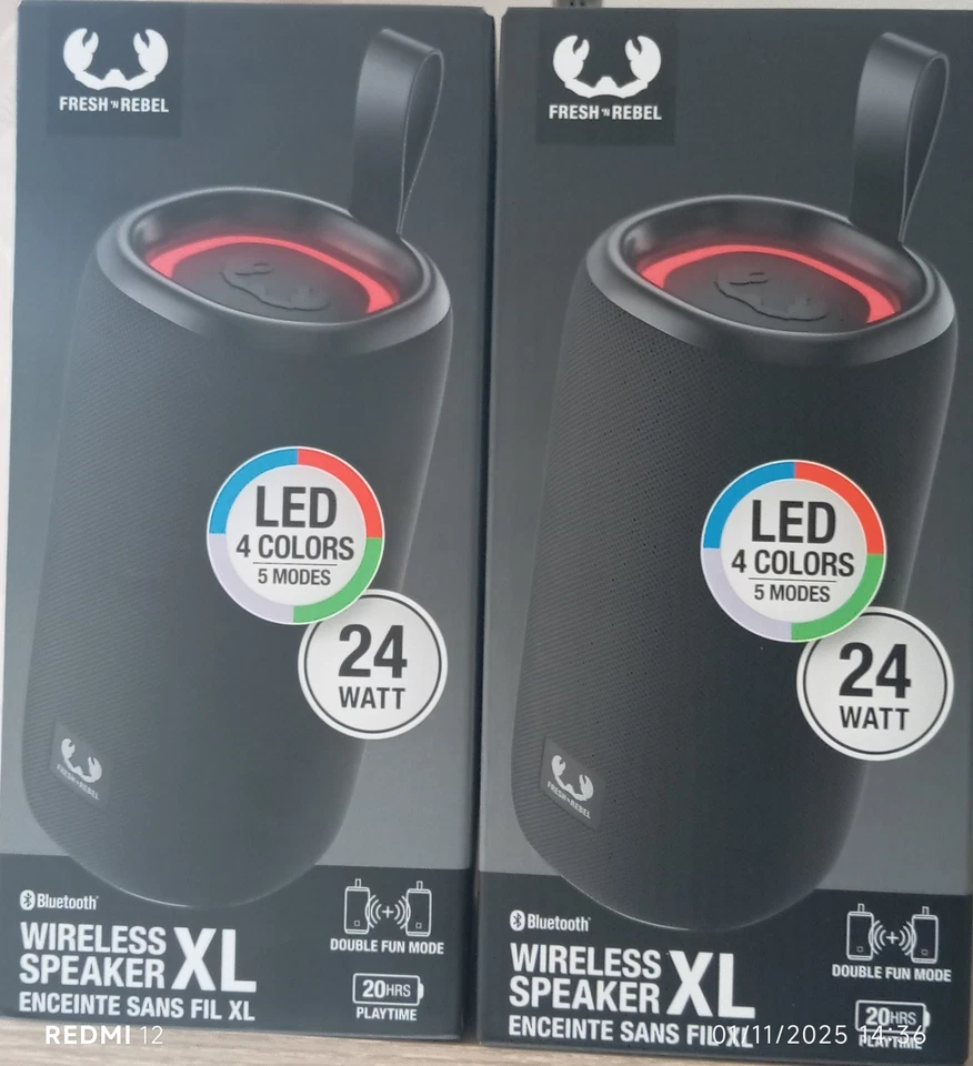 coppia casse bluetooth 24 watt con sistema double fun mode 20 ore di play mode  - Immagine 2 di 3