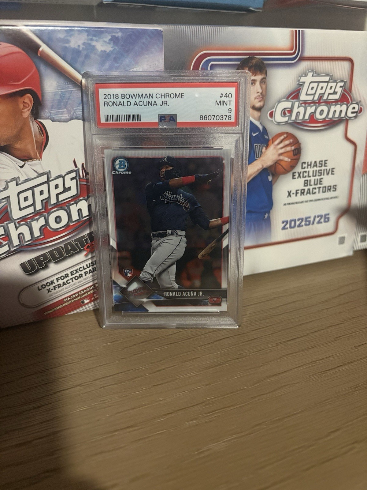 2018 Bowman Chrome Ronald Acuna Jr. RC Bowman Chrome Rookie #40 PSA 9 Mint MVP