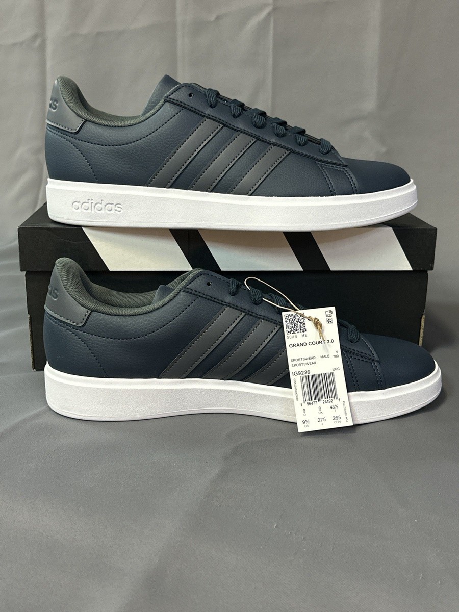 New adidas Grand Court Shoes Men's Leather IG9226 Aurora Ink