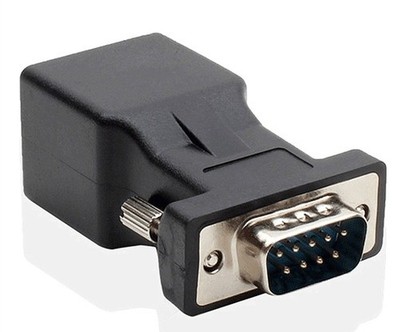 LM YN DB9 RS232 COM Male Port to RJ45 Female Connector Card Serial Black 