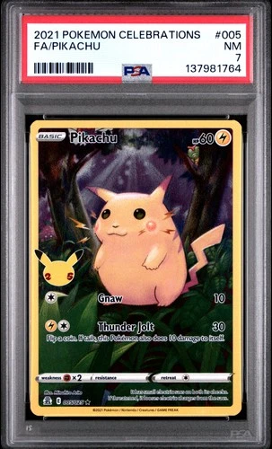 2021 POKEMON CELEBRATIONS #005 FULL ART/PIKACHU PSA 7