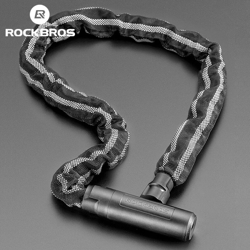 ROCKBROS 1.2m MTB Road Bike Lock Key Anti-theft Bicycle Motorcycle Chain Lock - Image 2 of 4