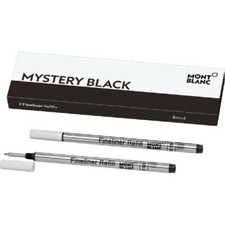 Montblanc Fineliner Mystery Black Medium Pt New In Box 128246  2 Refills