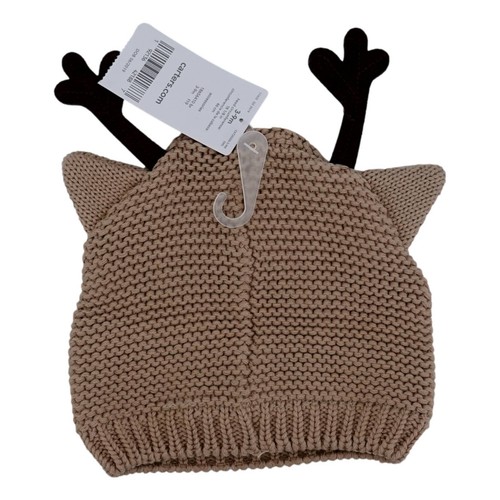 Carter's Hat Baby Crochet Brown Reindeer 3-9 Months Knit Cap New - Picture 7 of 9