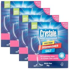 Crystale Dishwasher Salt Easy Pour Spout Sparkling Shine & Clear Set Pack 4x2kg 2.87 per kilo