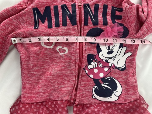 Dismey Girls Pink Minnie Hoodie Size 5 Full Zip - Picture 3 of 7