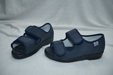 VAROMED Damen Spezial Sandalen Schuhe Verbandschuhe Haus Klett Gr 37 Blau leicht