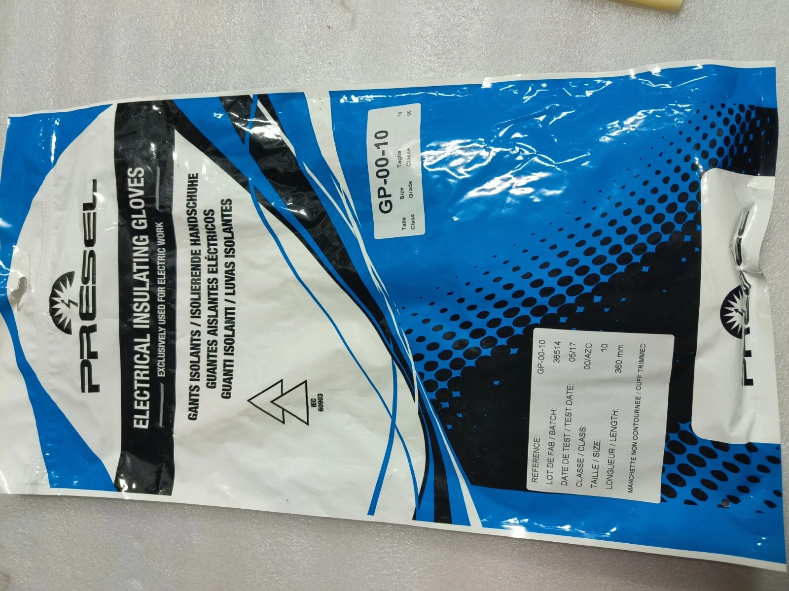 PRESEL ELECTRICAL INSULATING GLOVES GP-00-10 00/AZC LOT OF 10PC