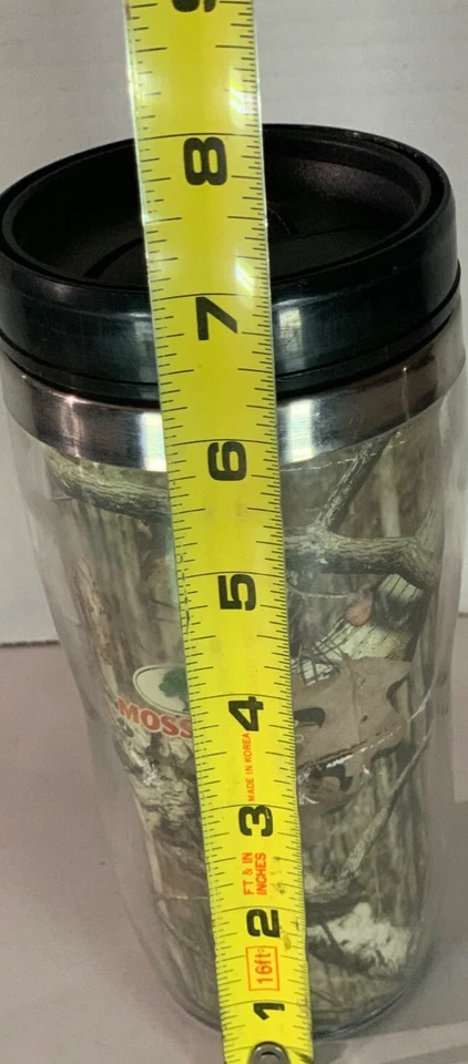 Mossy Oak Camo Stainless Steel Travel Mug With Black Flip-Top Lid - Image 3 of 4