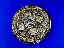Round Gold Toned India Hippy Boho Vibe Vintage Belt Buckle