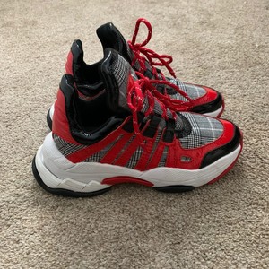 womens red platform sneakers