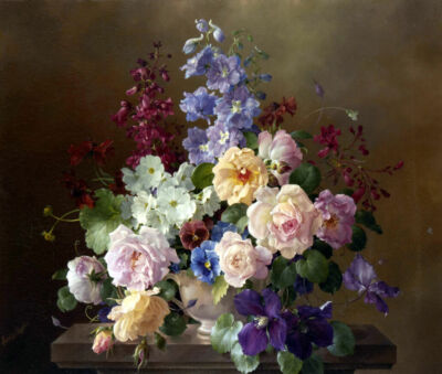 Chart Needlework Crafts-Counted Cross Stitch Pattern-Still life with flowers III