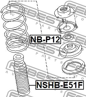 NSHB-E51F FEBEST Protective Cap/Bellow, shock absorber for NISSAN