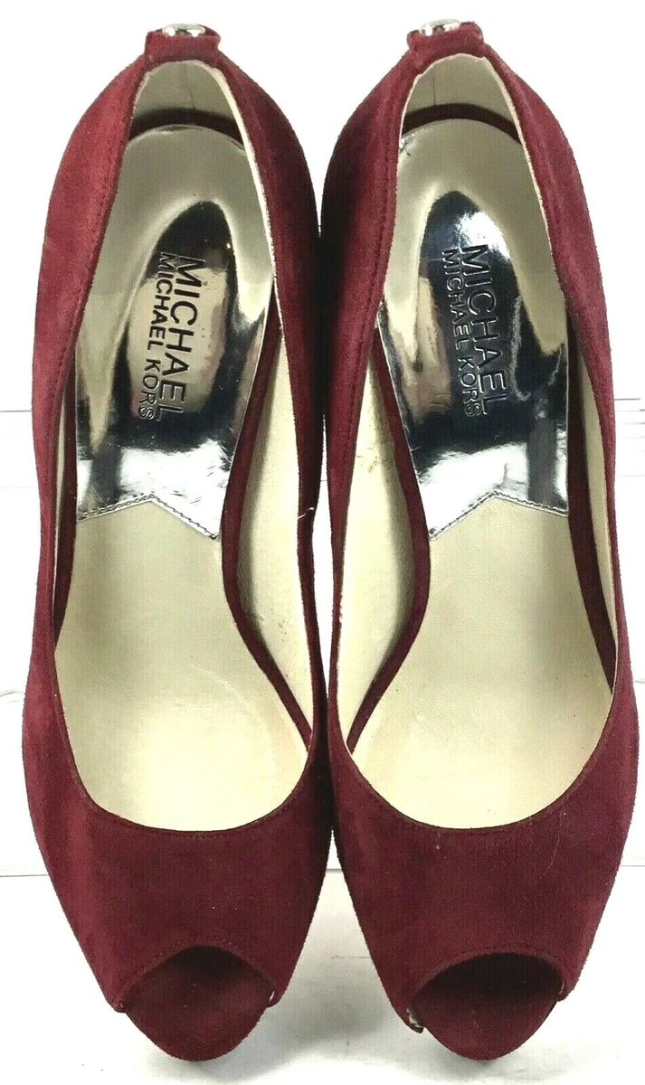 Michael kors burgundy best sale pumps