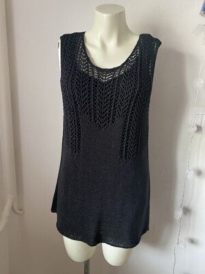 Charles Voegele Black Knit Top Summer Size M Sk2429