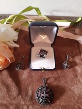 Deliziosa Parure Anello, Orecchini, Ciondolo Argento 925 Pietre Semipreziose