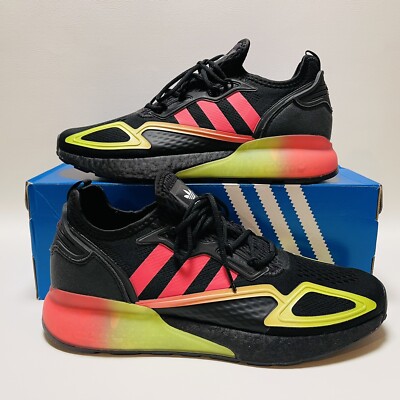 Adidas ZX 2K Boost Men s Shoe Size 10 Green Black Pink Athletic Sneakers FY1142