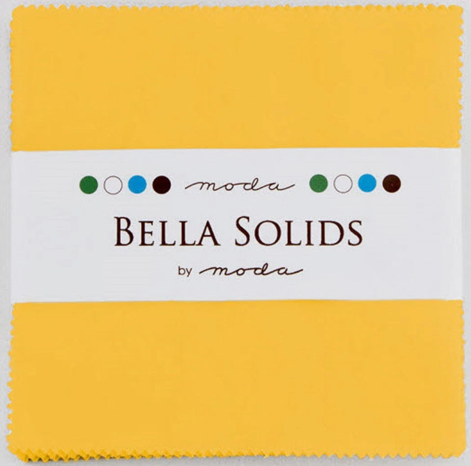 Bella Solids Yellow Moda Charm Pack 42 5 inch 100% Cotton Precut Quilt Squares - Image 2 of 2