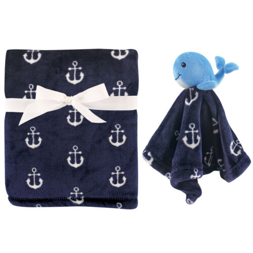 Hudson Baby Infant Boy Plush Blanket with Security Blanket, Whale, One Size - Picture 1 of 2