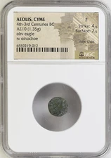 AEOLIS, CYME 4th-3rd Centuries BC AE10 Eagle & Oinochoe NGC F