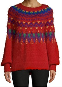 womens red fair isle sweater