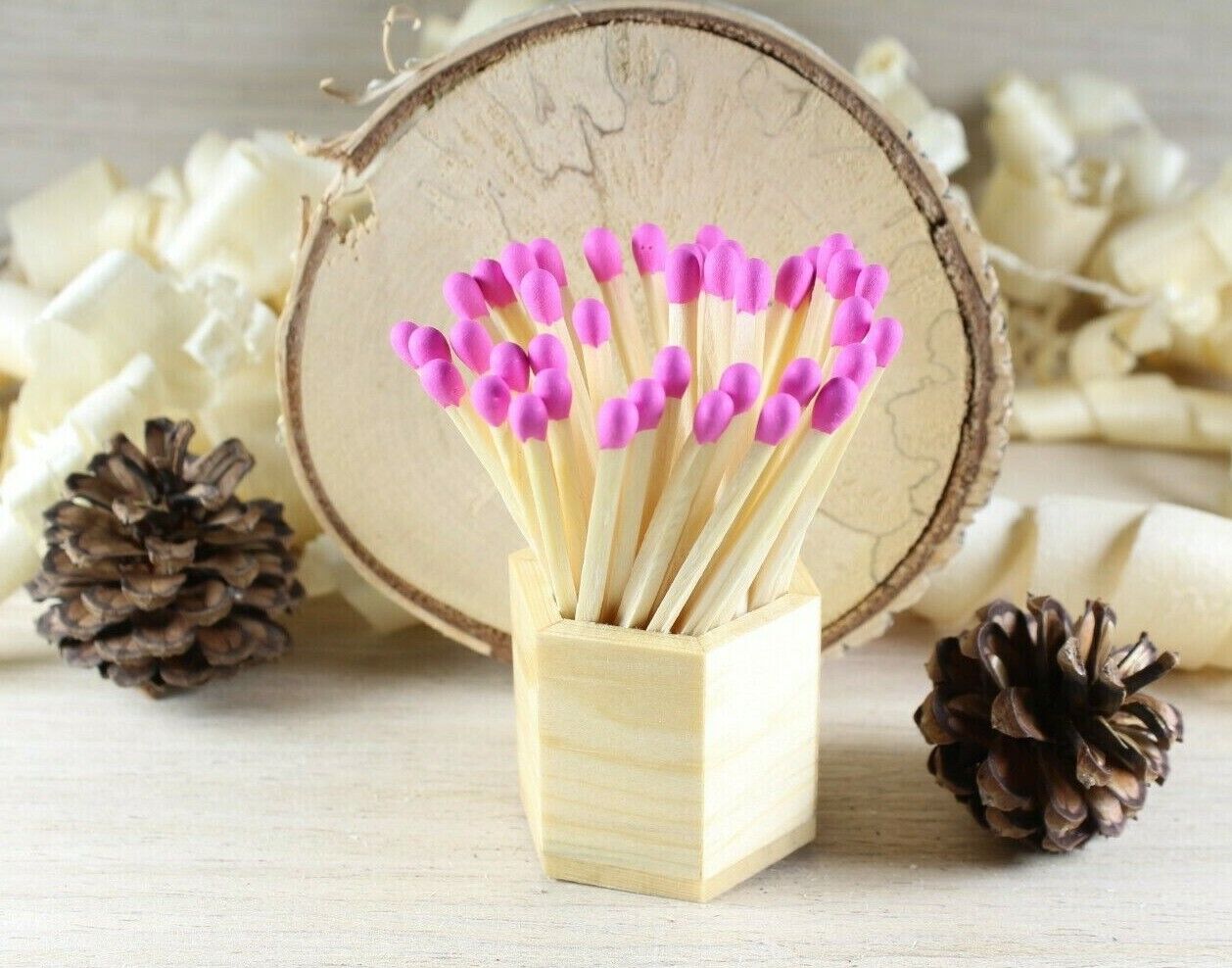 Yellow tip safety decorative perfect candle party weddings white 3" matchstick