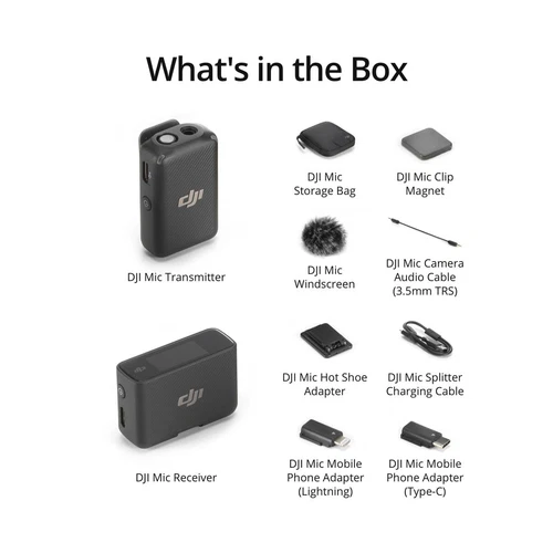 DJI Mic (1 TX + 1 RX) Wireless Microphone 250m (820 ft.) Range 14-Hour Recording - Picture 6 of 8