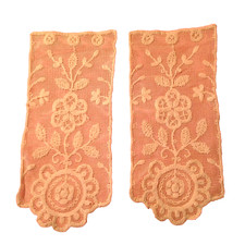 Doily 2pc Craft Use Banner Wall Decor Pennant Victorian Crochet Floral B3-2237