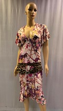 NEW JUST CAVALLI FLORAL FLUTTER SLEEVE V-NECK...