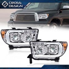 LED Halo Projector Headlights Lamps Fit For 07-13 Toyota Tundra 08-17 Sequoia 