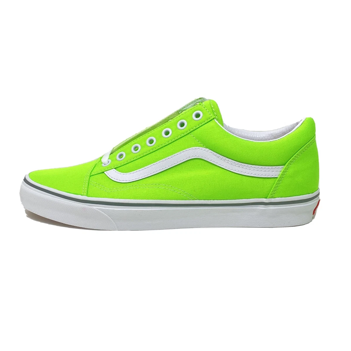 Lime green top vans old skool