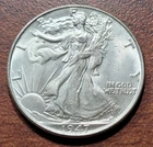 1947 Walking Liberty Half Dollar Ch. BU UNC Orig Toning Problem Free 90% Silver