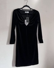 Monacco Black Velvet Occasion Cocktail Evening Dress Size 10 - New With Tags