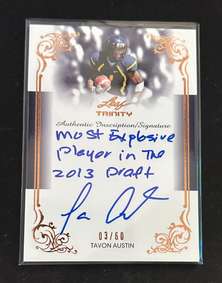 2013 Leaf Trinity Tavon Austin Auto Most explosive player in the 2013 draft /60