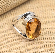 Citrine Gemstone 925 Sterling Silver Handmade Beautiful Ring For Gift Her Women